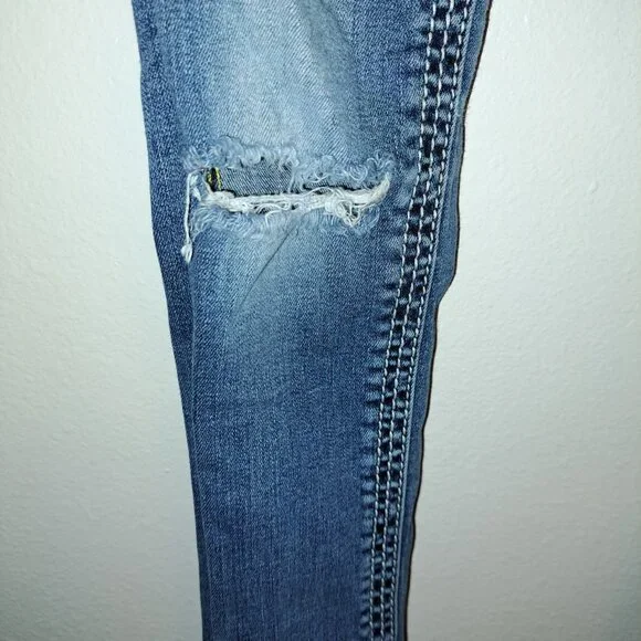 🪨 Rock Revival Allegra Skinny Jeans W/Leather Embroidered Flap Pockets size 25 - Picture 4 of 16